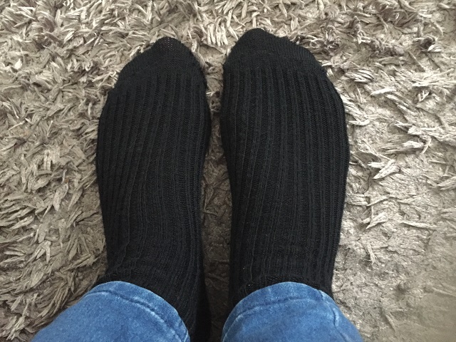 Ik heb ze! Mijn nieuwe wollen sokken :-)